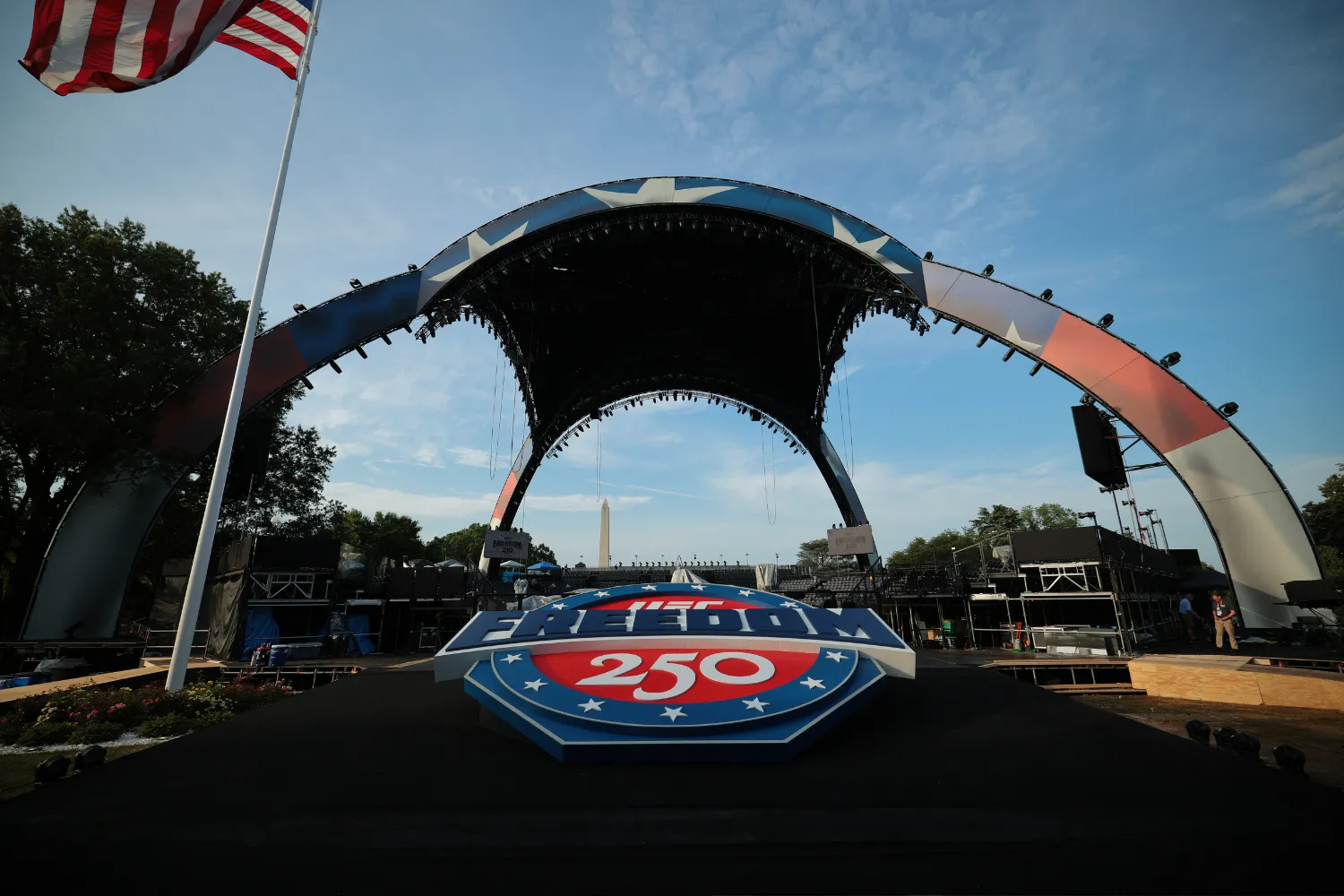The Ultimate Fighting Championship (UFC) "Claw" and the octagon fighting ring on the South Lawn of the White House on June 11, 2026, in Washington, D.C.