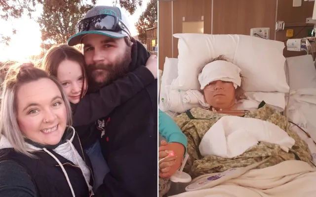 Chelsea with her husband and in hospital.