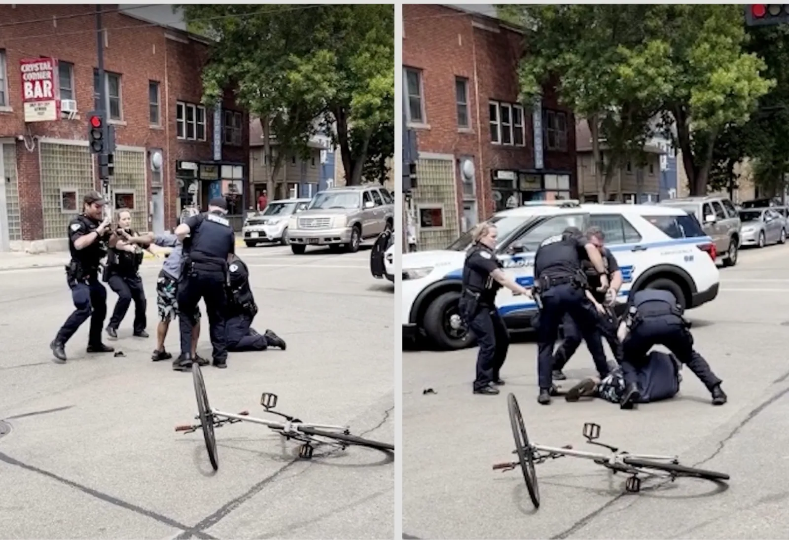 A video captured at a closer vantage point shows an officer deploying a Taser. Within three seconds of that, another officer fired three shots at the man at close range.