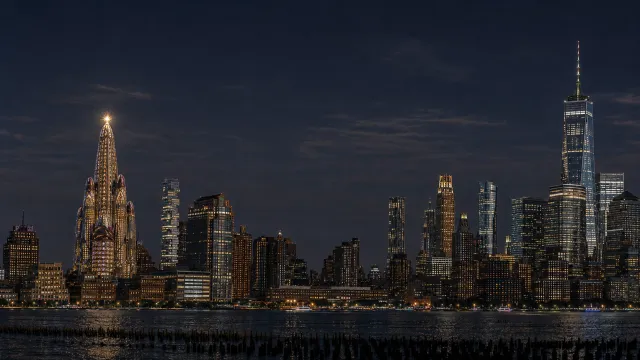 A rendering of a night time view of Hotel Attraction.