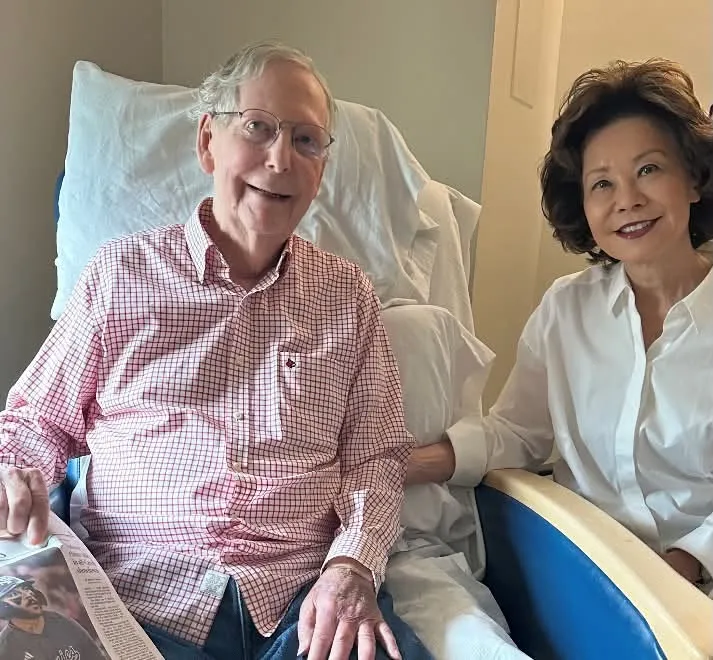 Senator Mitch McConnell shared this image alongside his wife, Elaine Chao, on July 12, 2026.