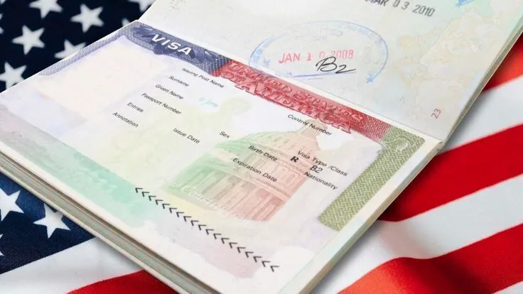 A stock image of a United States visa.