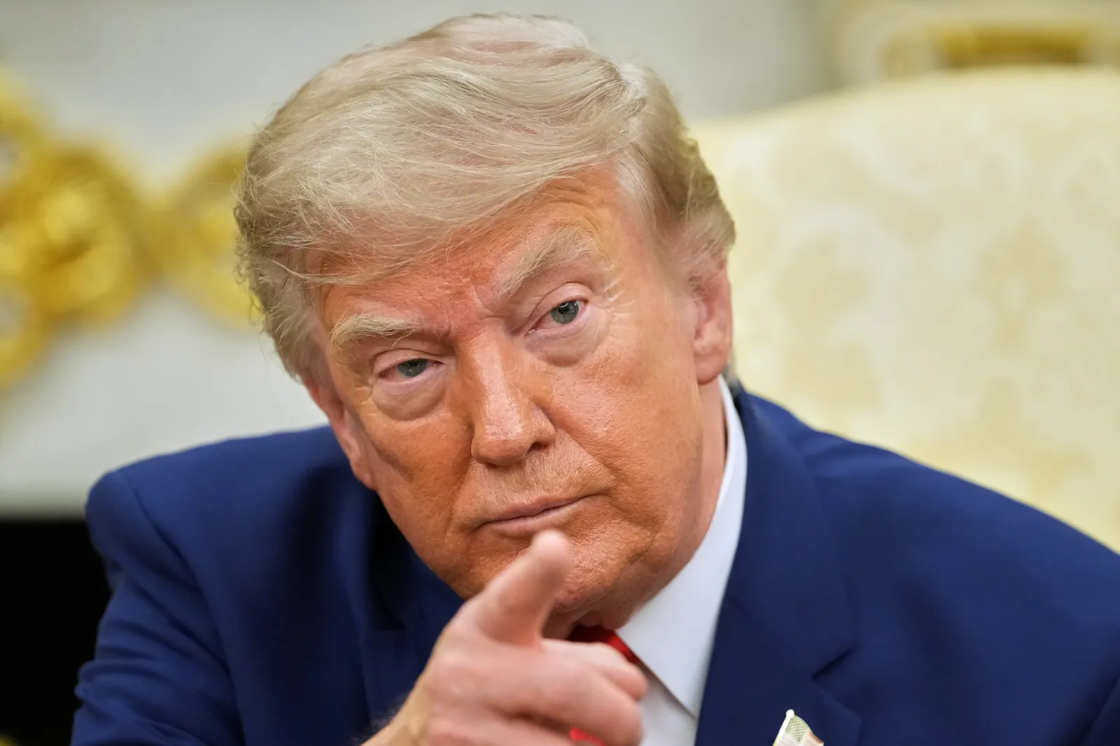 President Donald Trump speaks during a meeting with Lebanese President Joseph Aoun in the Oval Office at the White House in Washington, D.C., on July 21, 2026.