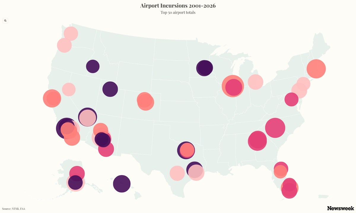Map Shows Airports With Most Plane Incidents After Close Call in Atlanta