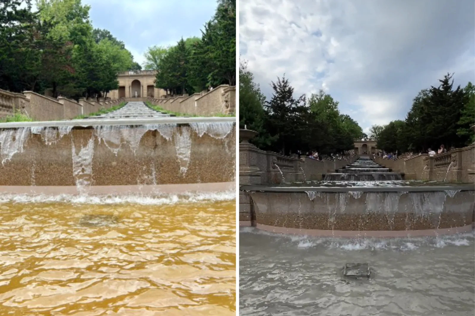 Meridian Hill Park Fountain Restored by Trump Turns Brown, Video