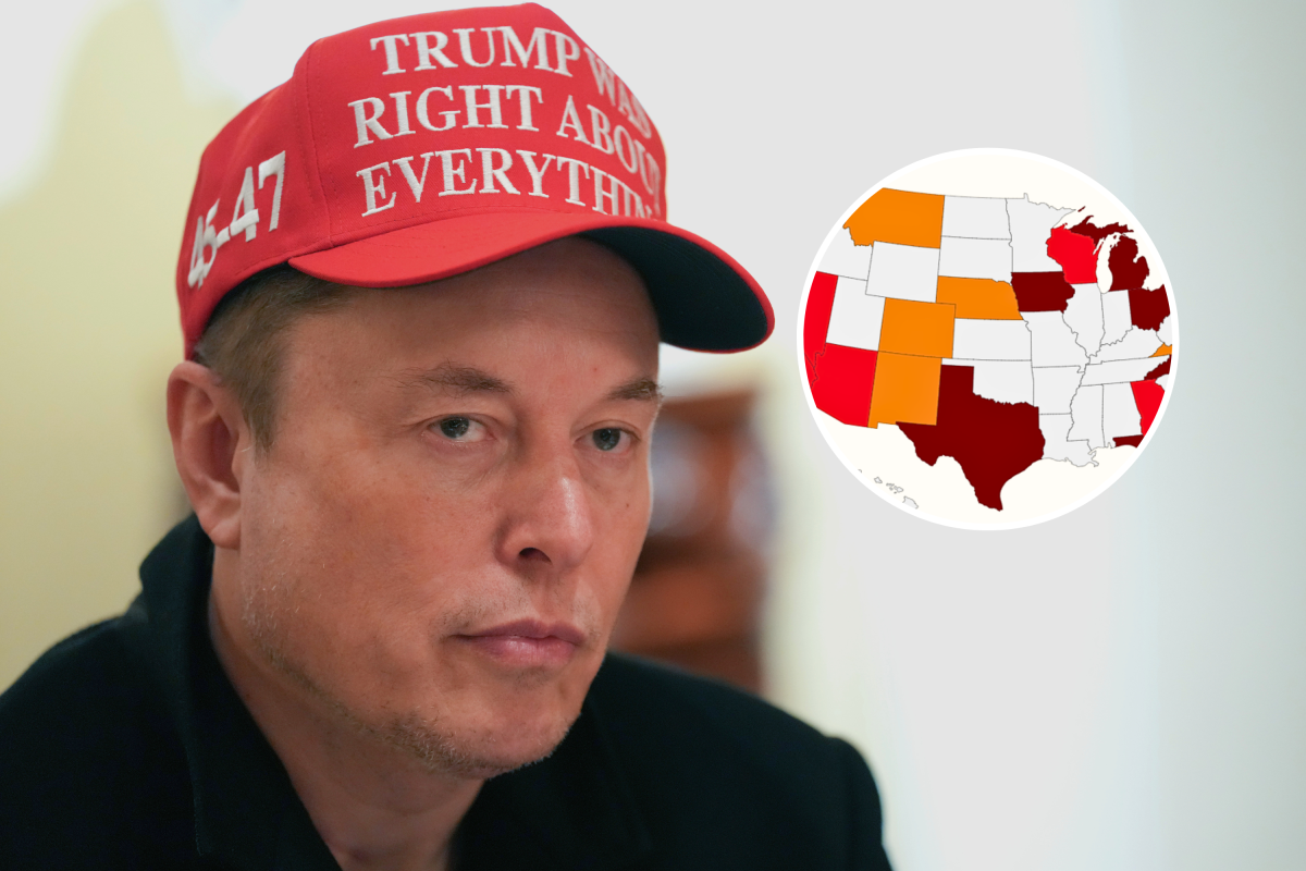 Map Shows States Elon Musk's Midterm Money Machine Could Impact Most