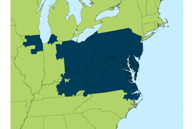 Map of the areas PJM covers | PJM