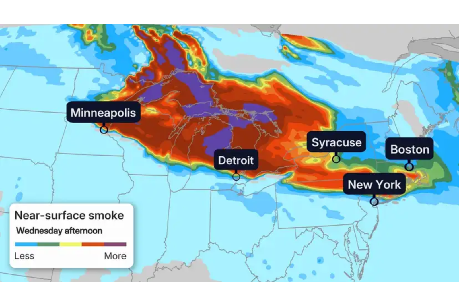 Canadian Wildfire Smoke Prompts Air Quality Alerts in Multiple U.S. States
