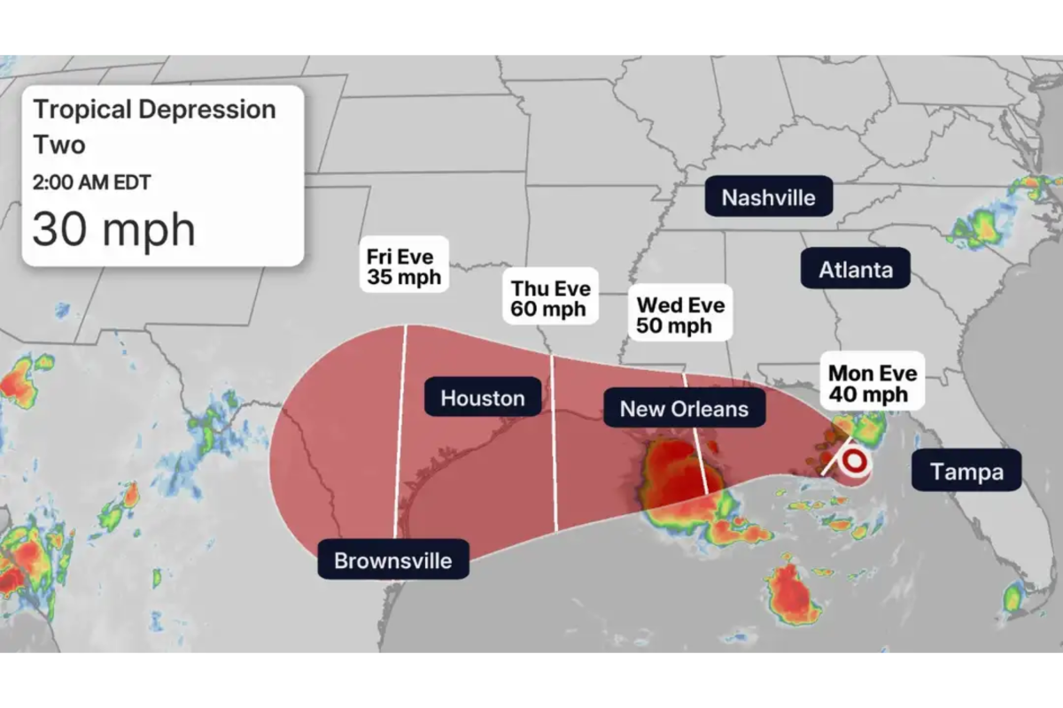 Tropical Depression Two Tracker Map Shows Southern States In Impact Zone Tropical Depression Two Tracker Map Shows Southern States In Impact Zone