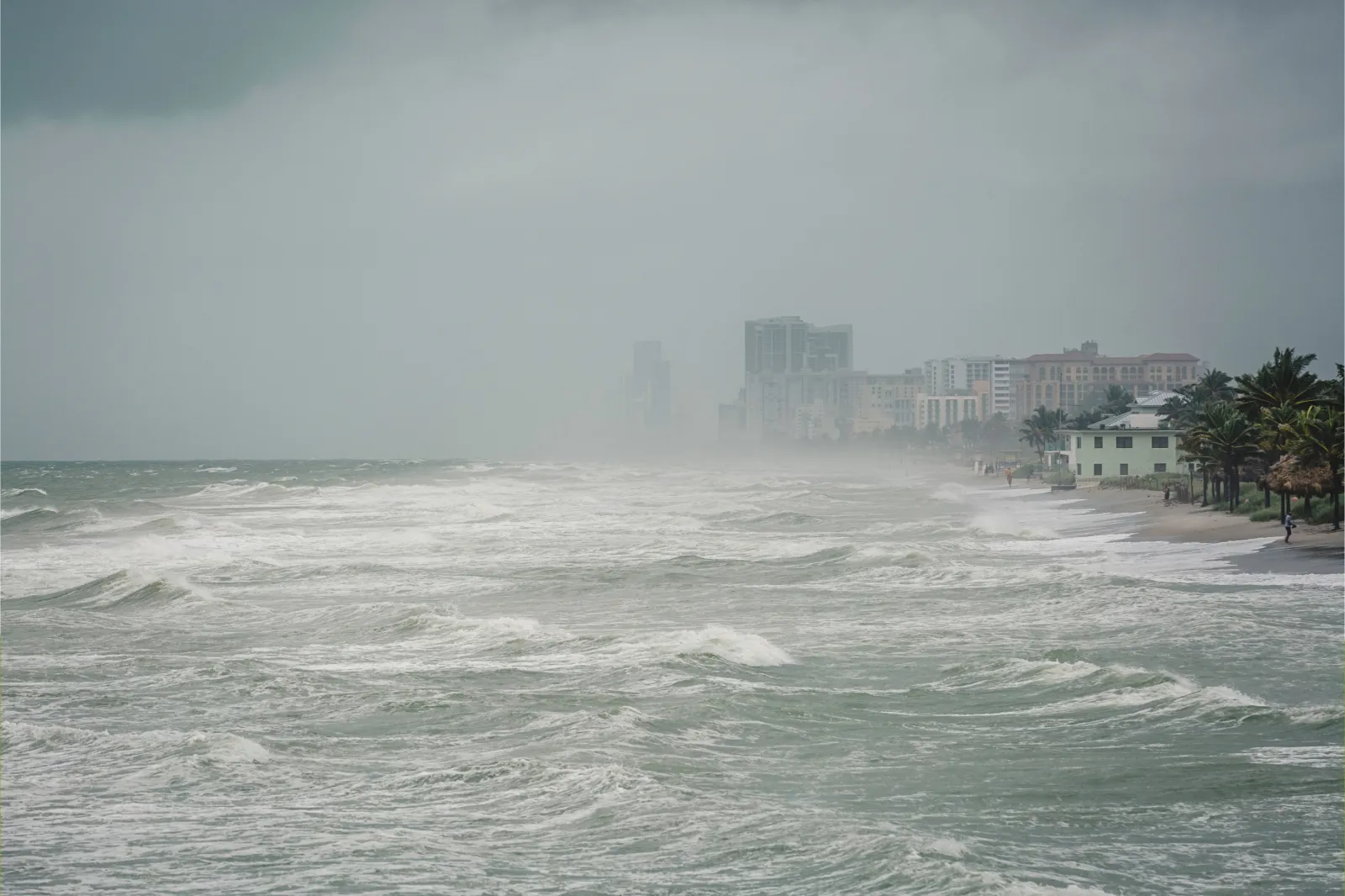 Dania Beach, South Florida, receiving the onslaught of Tropical Storm Matthew in October, 2016. | Getty Images, Stock Photo