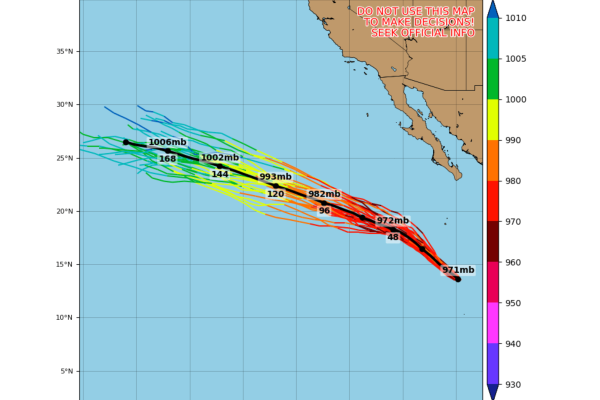 Hurricane Genevieve Spaghetti Models as Storm Strengthens to Category 5