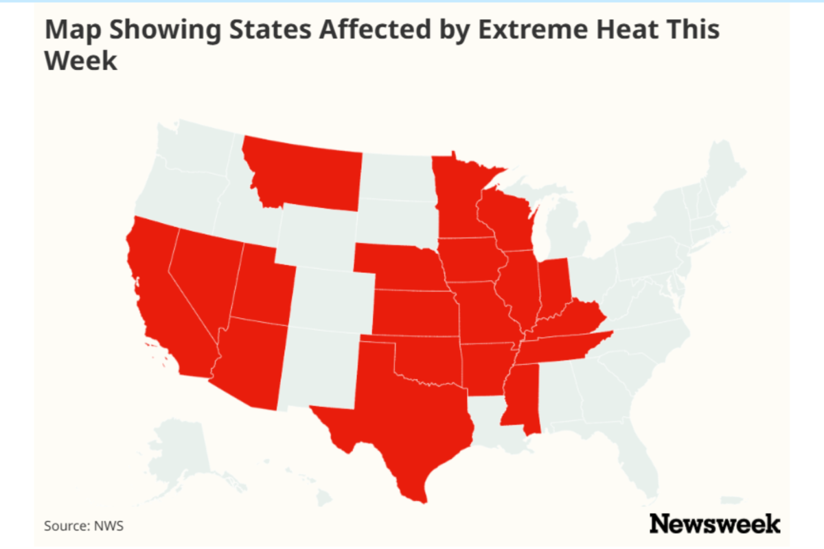 Map Shows 19 States Under Extreme Heat Dome Warning: 'Stay Out of the Sun'