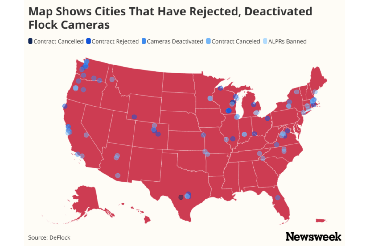 Map Shows Cities That Have Rejected, Deactivated Flock Cameras