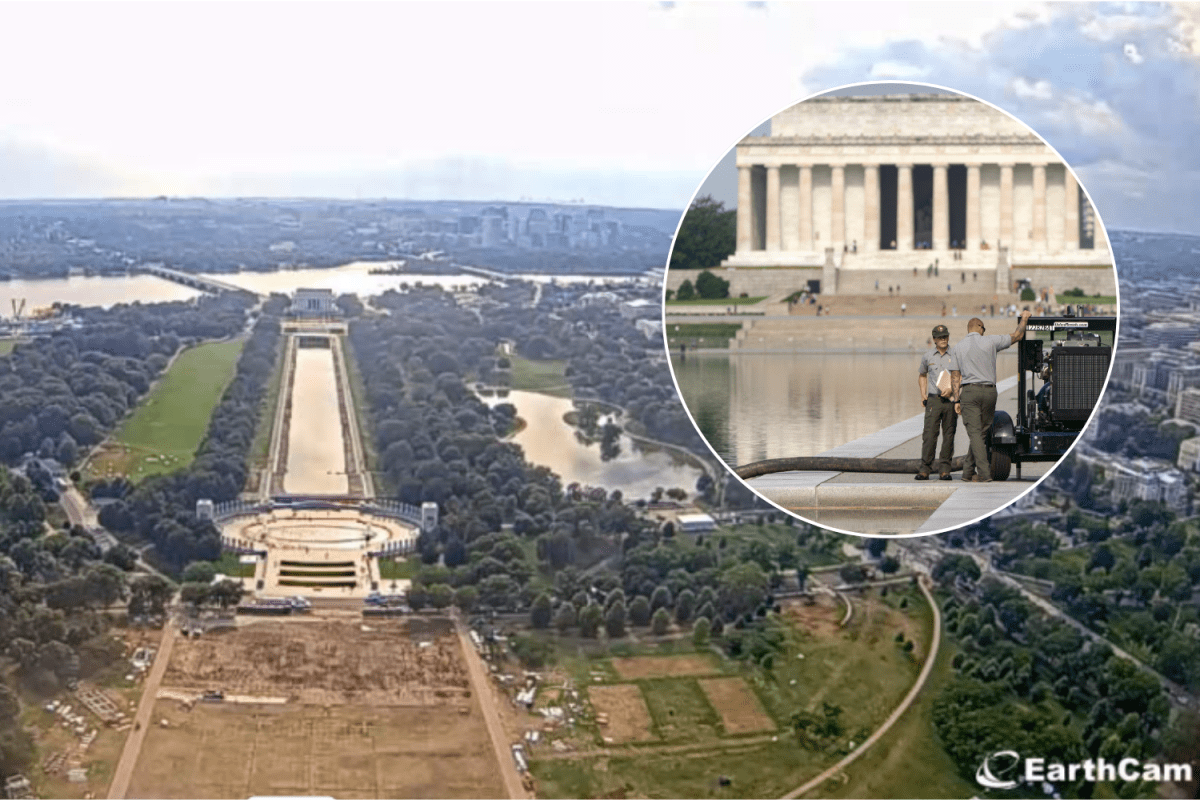 Lincoln Memorial Pool is Being Drained Amid 350ft Gash Accusations