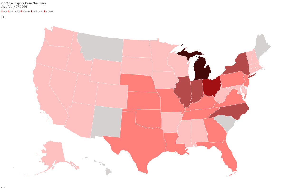 Cyclospora Map Update: 4 More States Hit As CDC Reports 2,500 New Cases