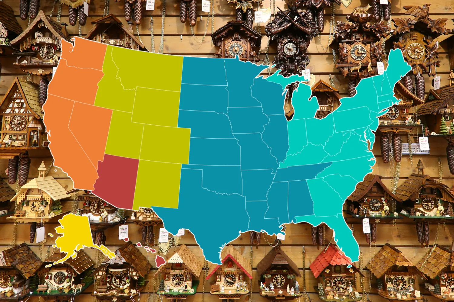 Image for article: Daylight Saving Map of Proposed Sunset, Sunrise Times as House Bill Passes
