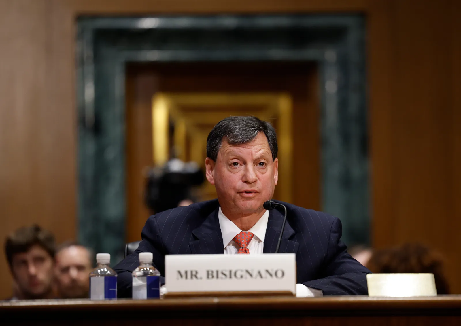 Frank Bisignano, U.S. President Donald Trump’s nominee to be Commissioner of the Social Security Administration, testifies at his Senate Finance Committee confirmation hearing at the Dirksen Senate Office Building on March 25, 2025, in Washington, DC.