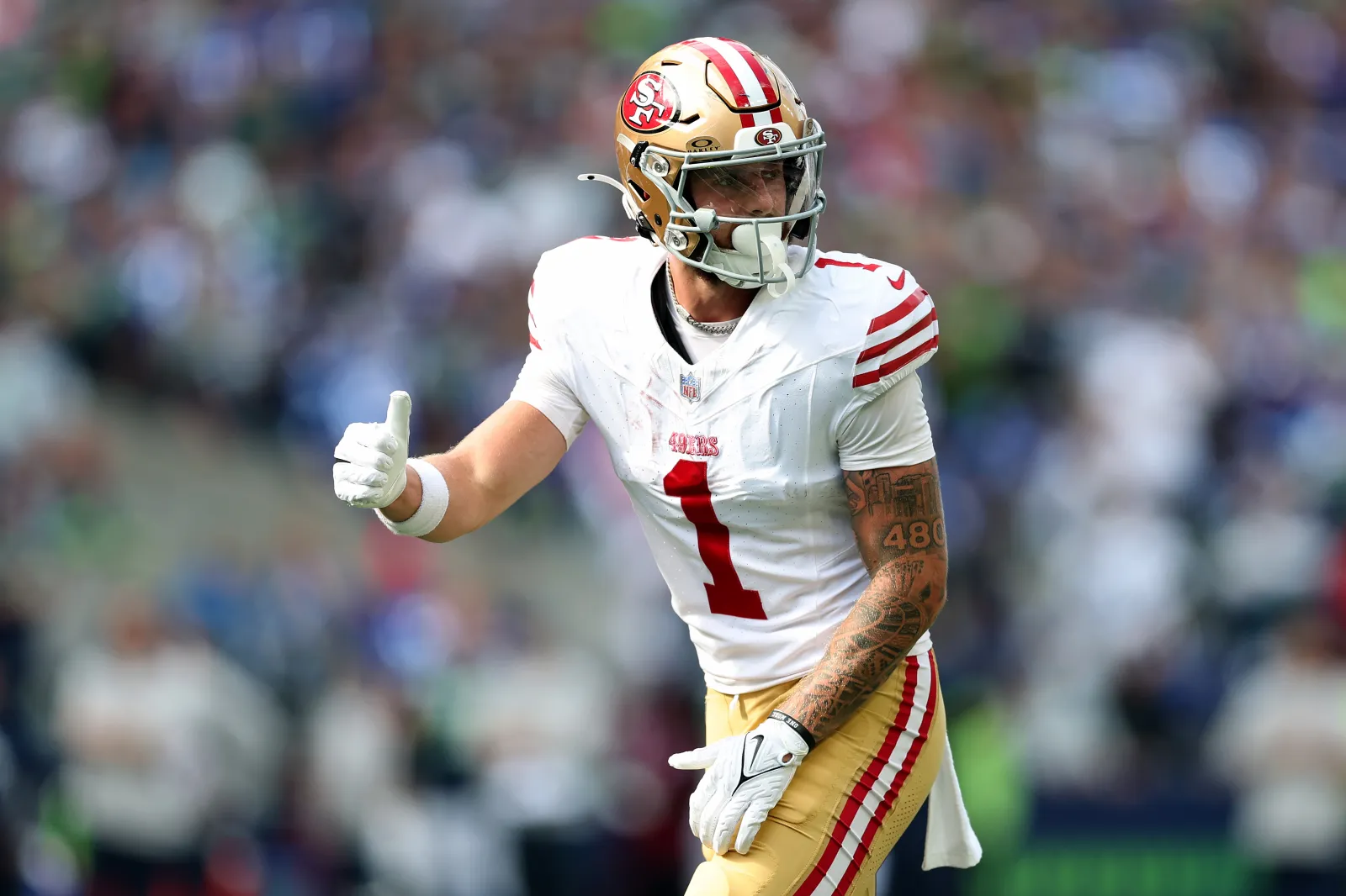 Ricky Pearsall #1 of the San Francisco 49ers