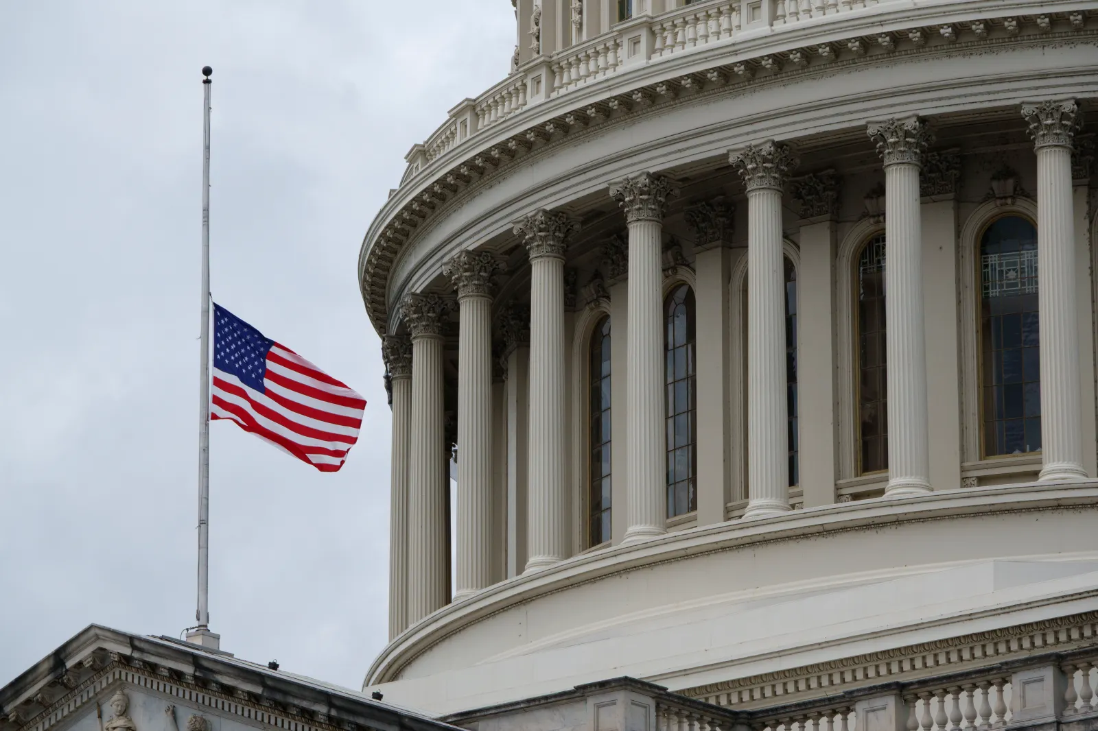 A flag flies at half-staff at the U.S. Capitol building following the death of Republican Senator Lindsey Graham of South Carolina, on July 12, 2026, in Washington, D.C. Graham was one of China's toughest critics.