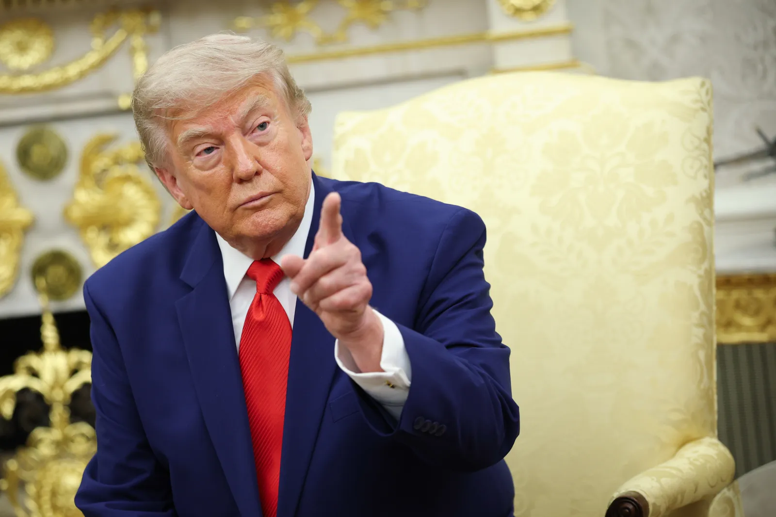 File photo: U.S. President Donald Trump gestures in the Oval Office of the White House on July 21, 2026 in Washington, D.C.