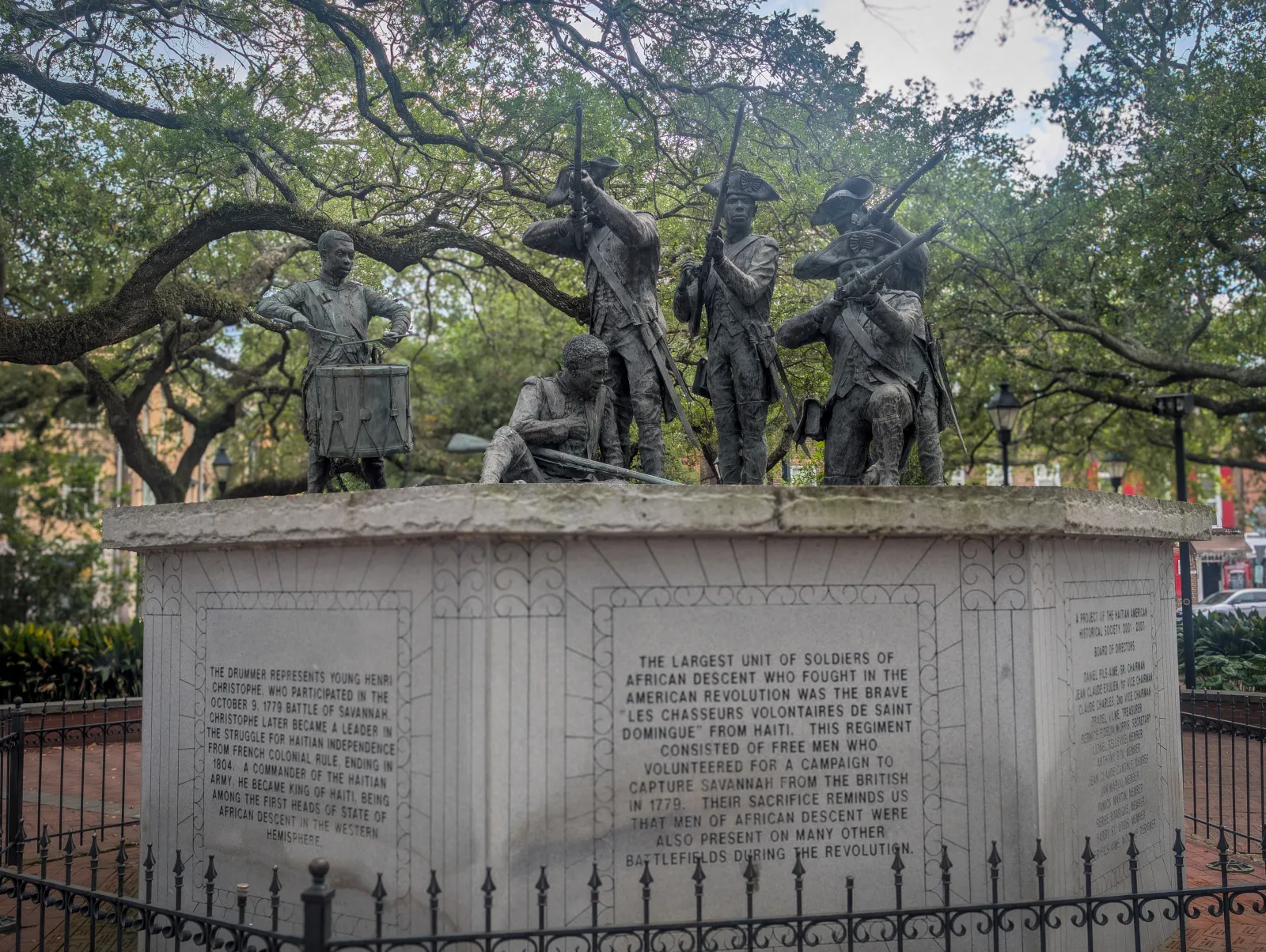 Haitian Monument in Savannah's Franklin Square.