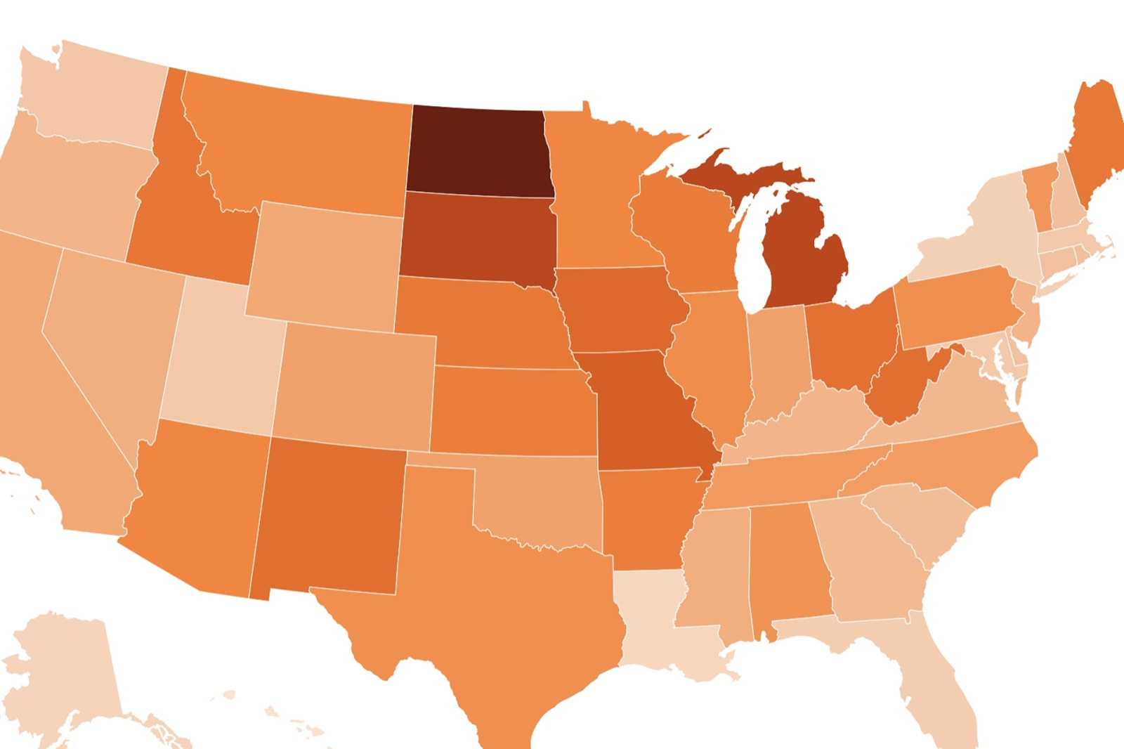 newsweek.com - Khaleda Rahman - Map shows states most vulnerable if USMCA trade deal ends