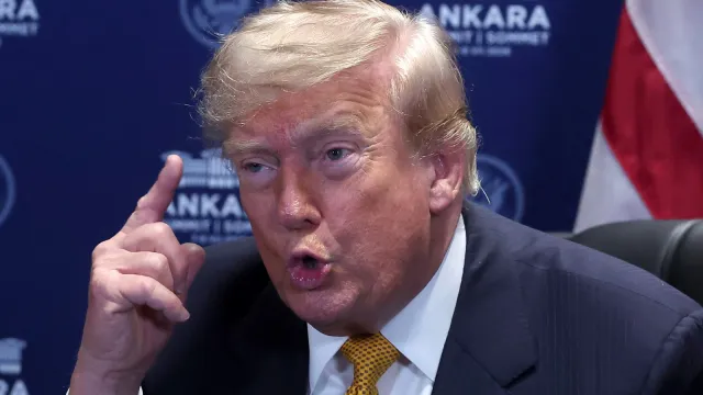Donald Trump reacts as he meets with NATO Secretary General on the sidelines of the NATO summit in Ankara, on July 8, 2026.