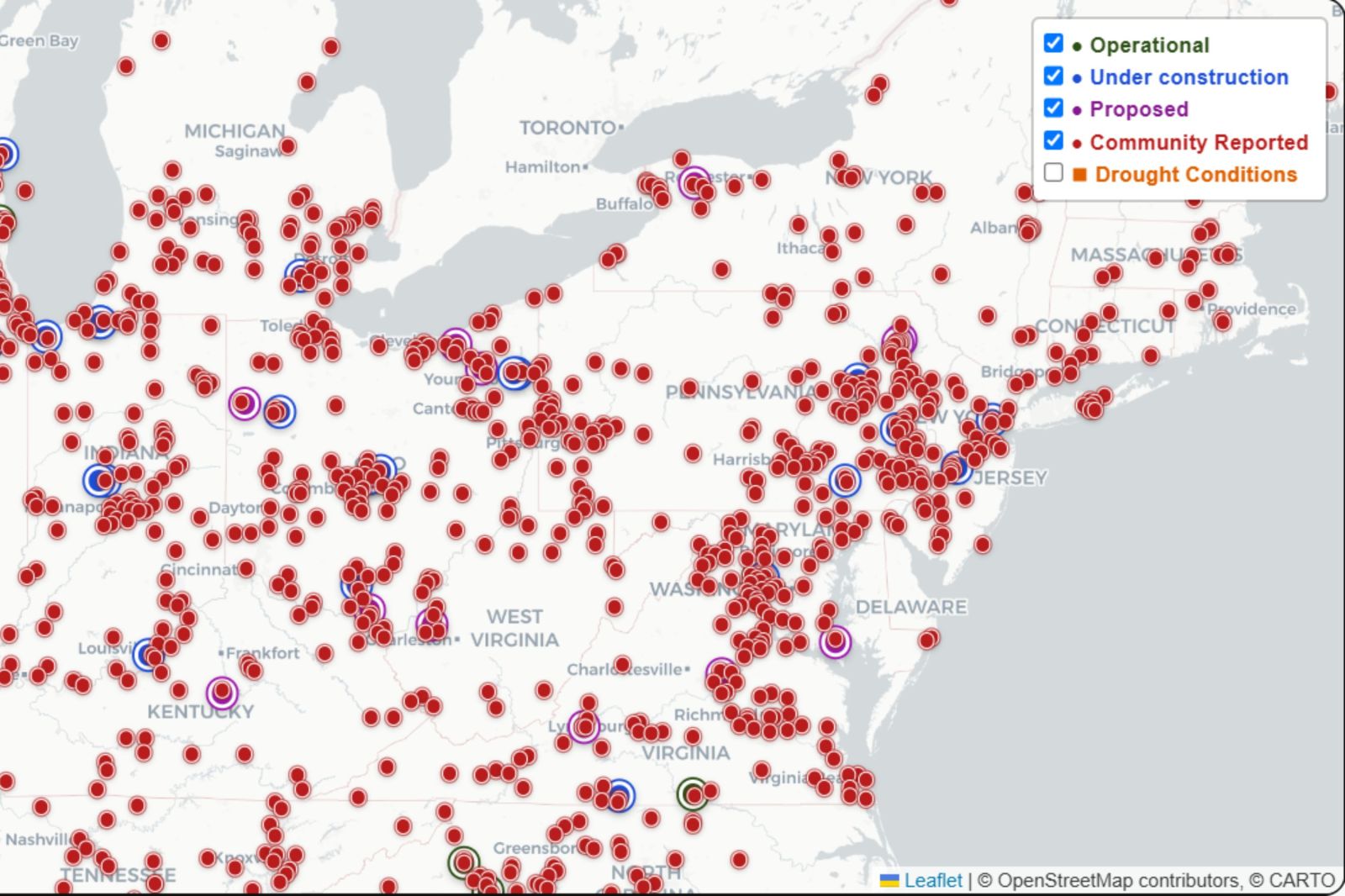 Maps Show Data Centers in Areas Where Power Grids Struggling