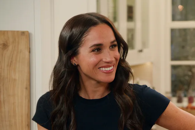 Meghan Markle is seen during filming of her Netflix series, "With Love, Meghan," released in 2025.