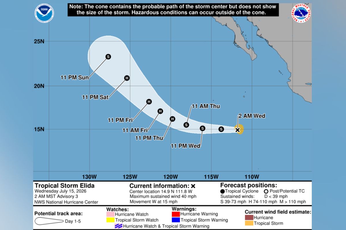 Tropical Storm Elida Tracker Map Shows Path In Pacific This Week Tropical Storm Elida Tracker Map Shows Path In Pacific This Week