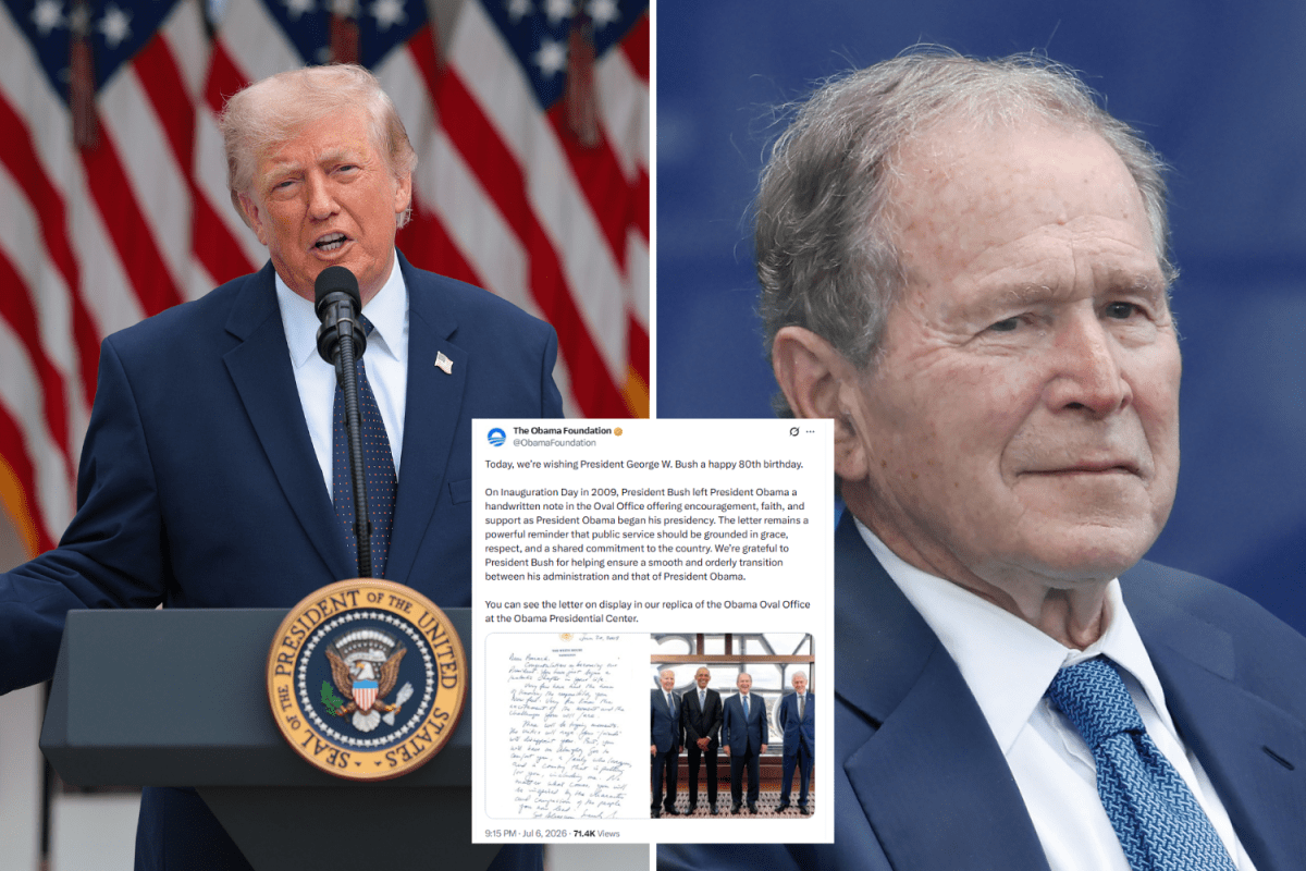 How George W. Bush&rsquo;s 80th Birthday Messages Compare to Trump