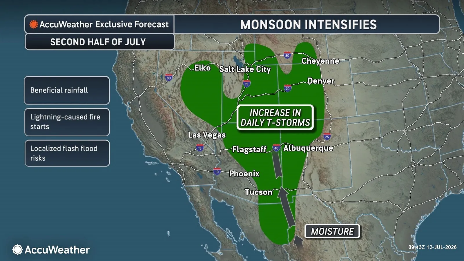 Map provided to Newsweek via AccuWeather