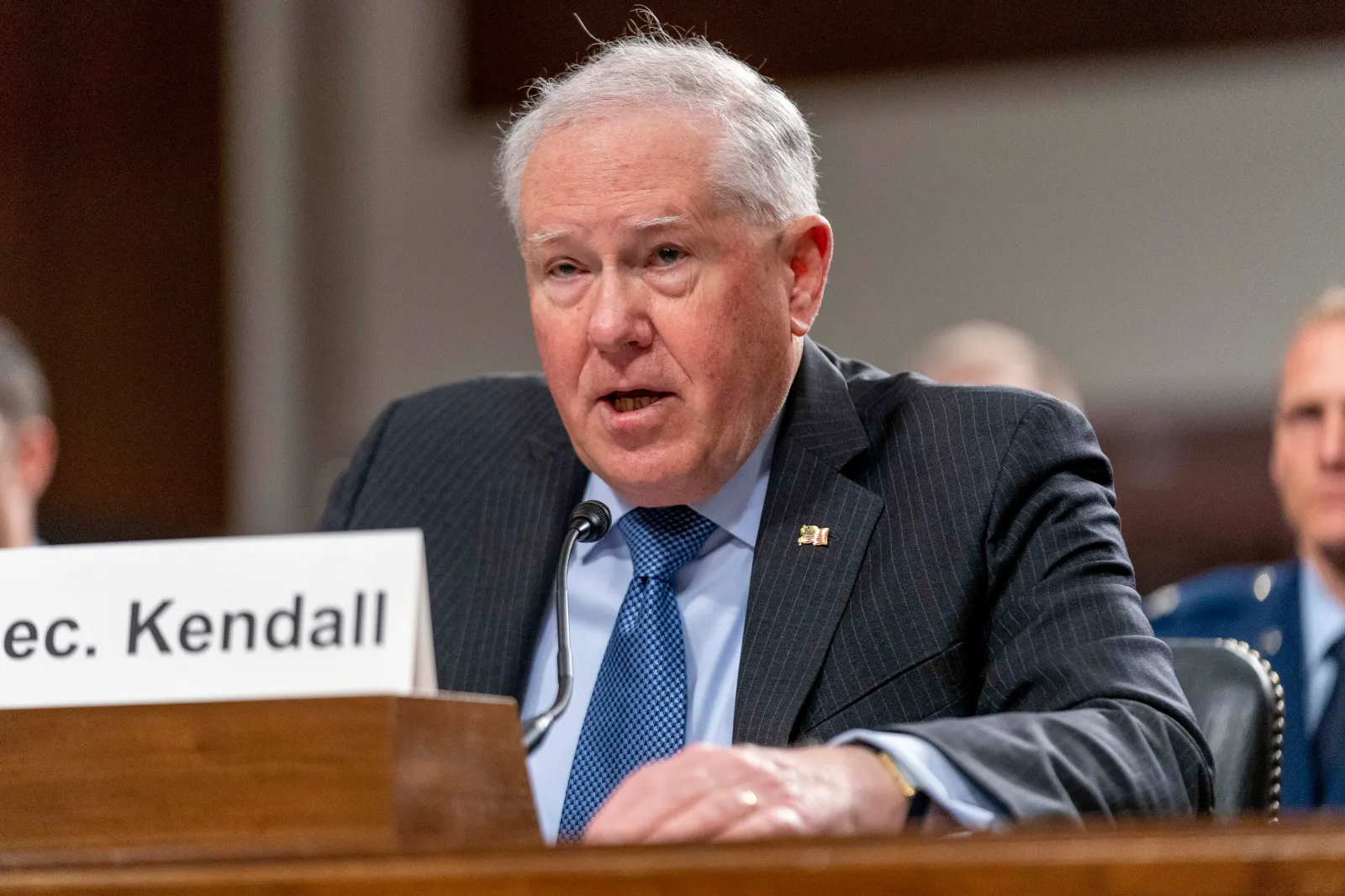 FILE - Secretary of the Air Force Frank Kendall speaks during a Senate Armed Services budget hearing on Capitol Hill in Washington, May 2, 2023. (AP Photo/Andrew Harnik, File)