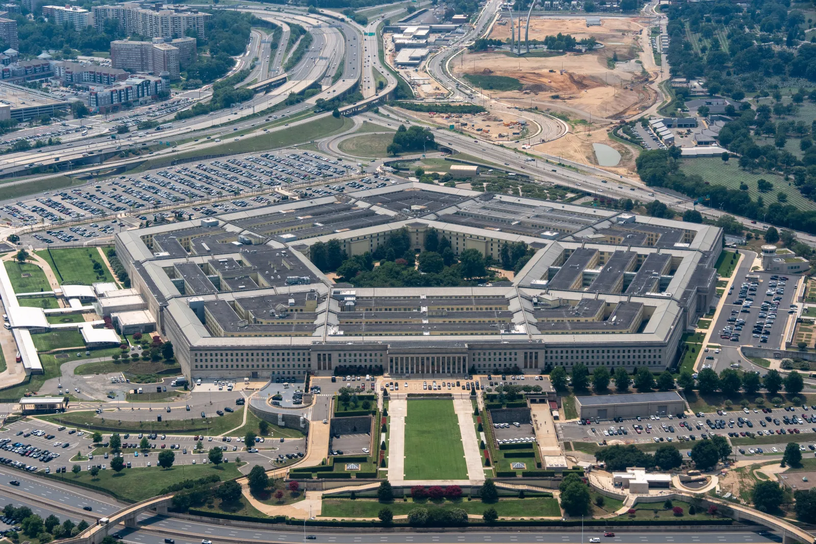 The Pentagon is seen from above on July 15 in Washington. (AP Photo/Alex Brandon).
