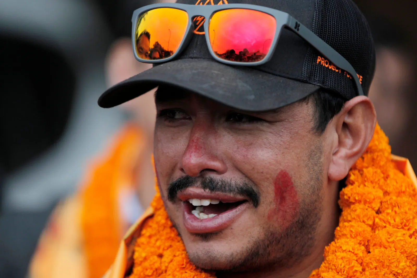 Nirmal Purja arrives at Tribhuwan International airport in Kathmandu, Nepal, on October 30, 2019.