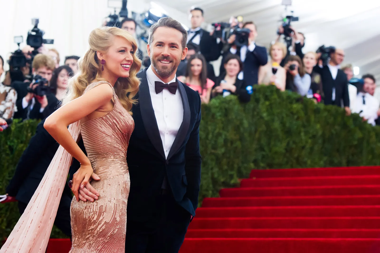 Blake Lively and Ryan Reynolds attend The Metropolitan Museum of Art's Costume Institute benefit gala celebrating "Charles James: Beyond Fashion" on Monday, May 5, 2014, in New York.