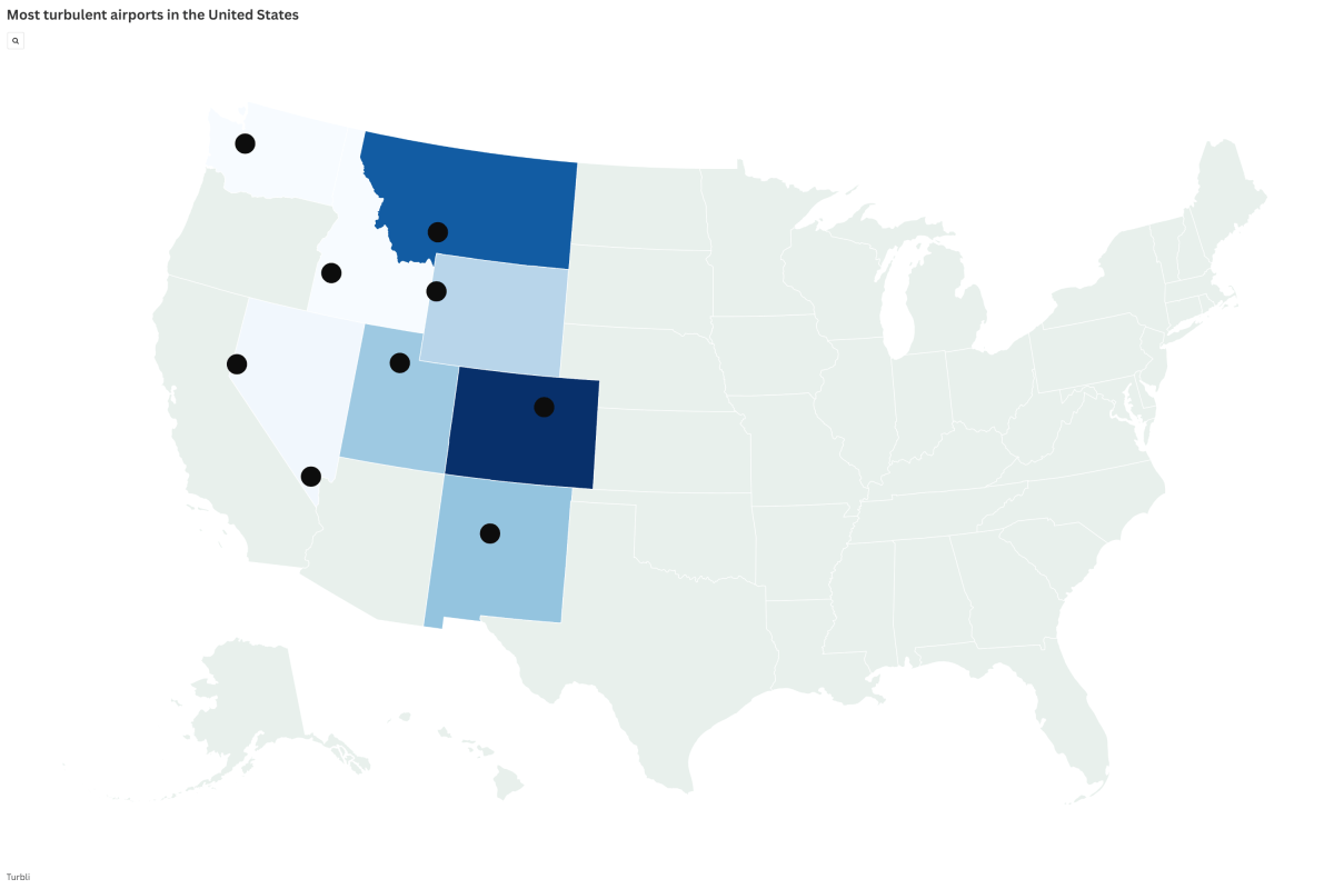 Map of America's Most Turbulent Flights as New Tool Aims to Smooth Travel