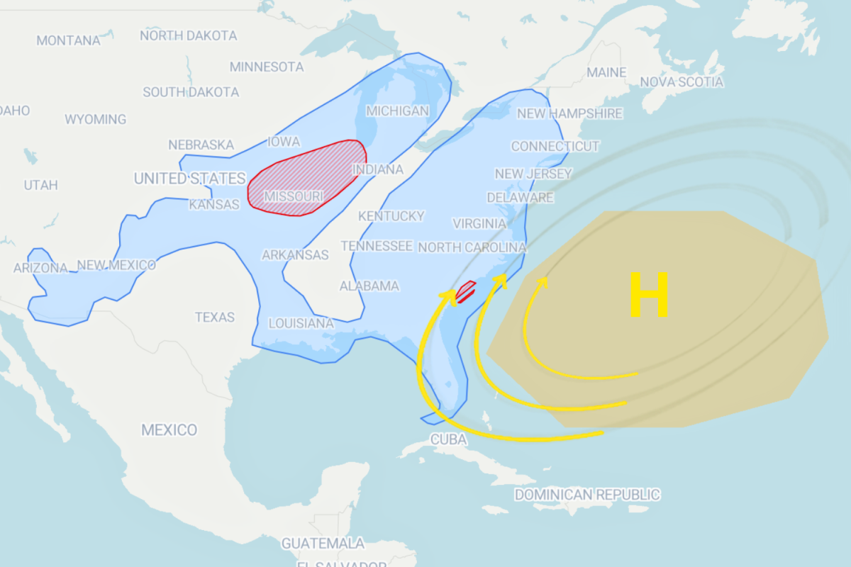 ‘Bermuda High’ System Shifts, Bringing Tropical Weather to the East Coast