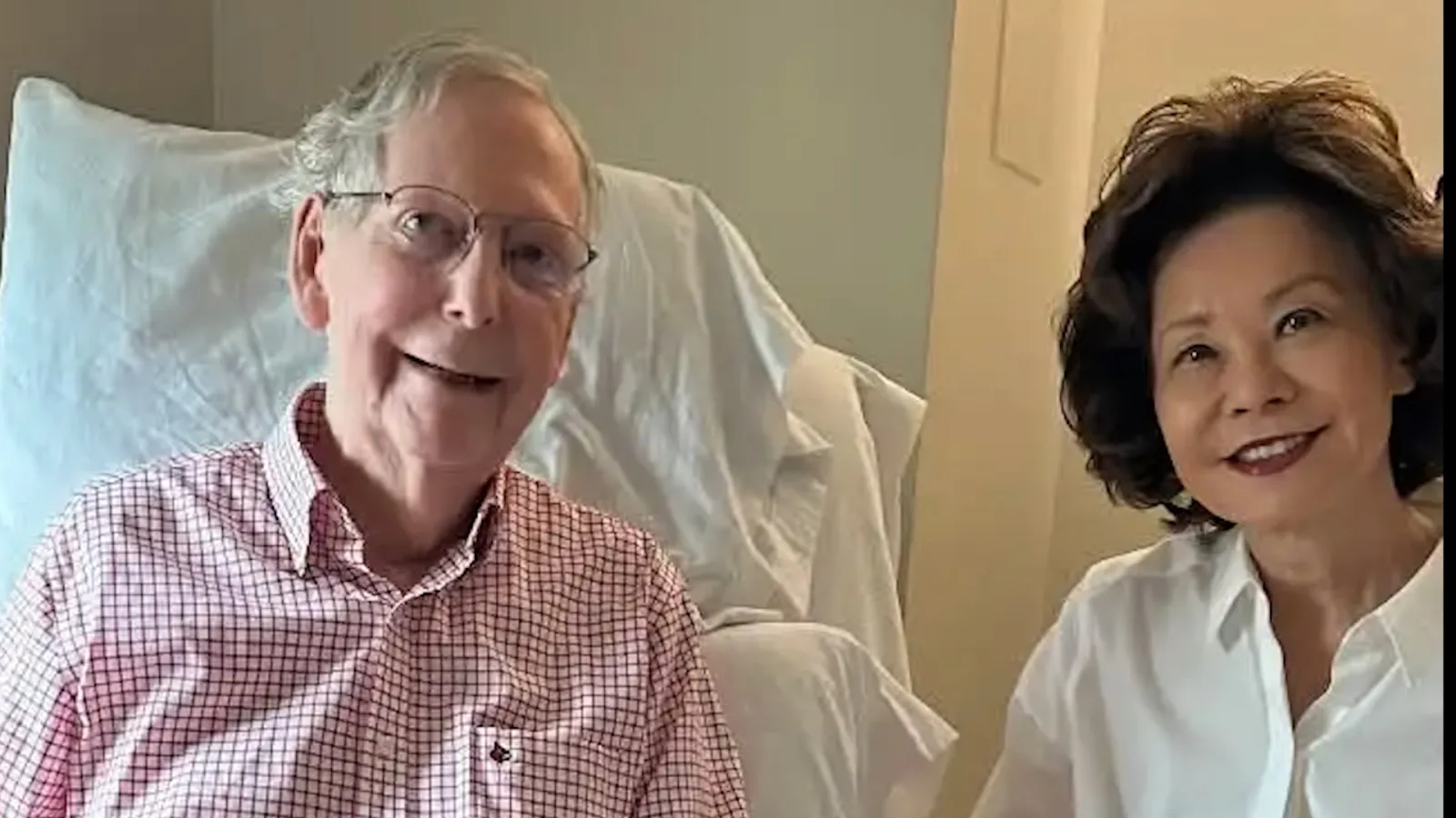 An image released by McConnell's office last month shows him in a hospital bed with his wife by his side.