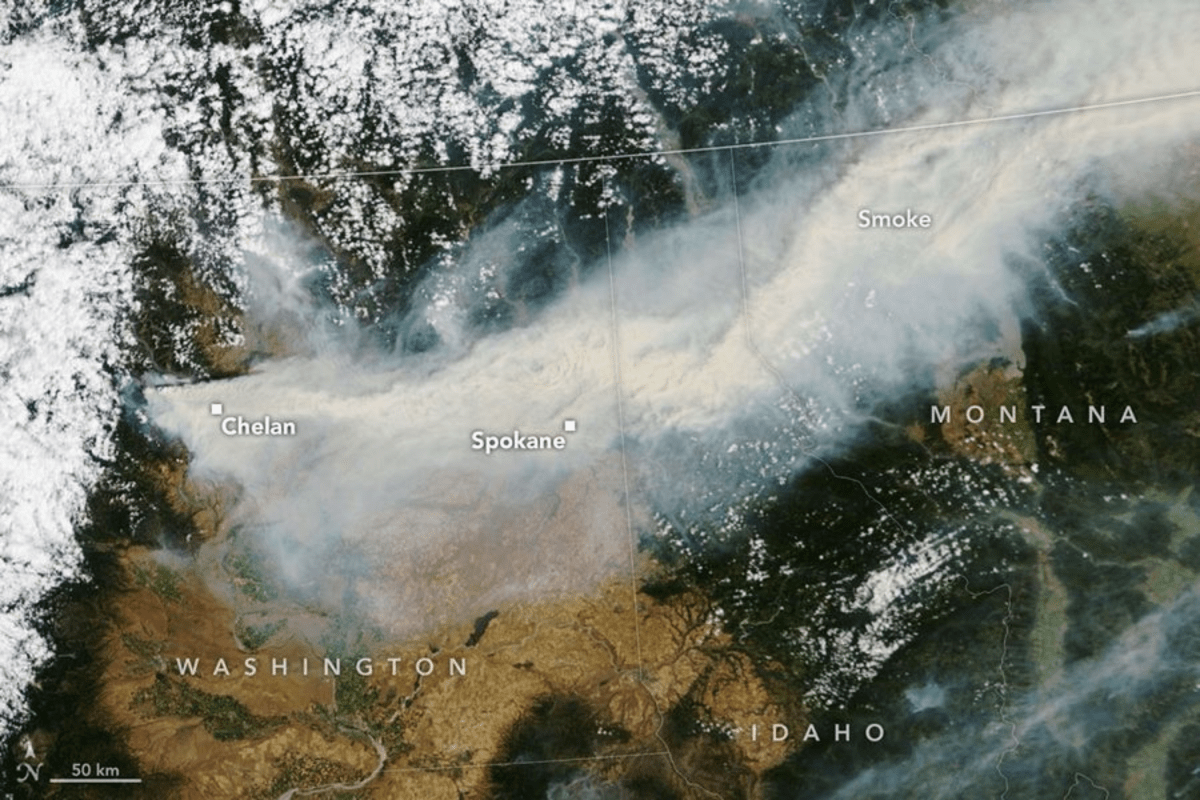 Spokane Fire Satellite Images As Millions Told To Stay Inside