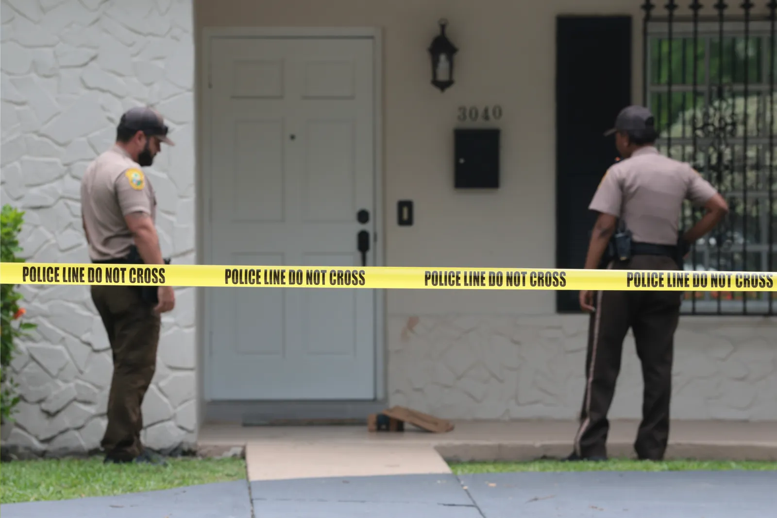 Miami-Dade County Sheriff’s deputies visit the home where Perez Hilton was found after he appeared to harm himself during a TikTok livestream on August 05, 2026, in Westchester, Florida.