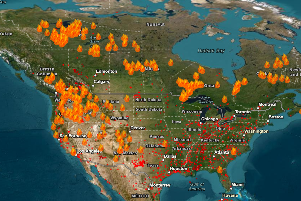 Map Shows Wildfires Burning Across US and Canada As Evacuations Ordered