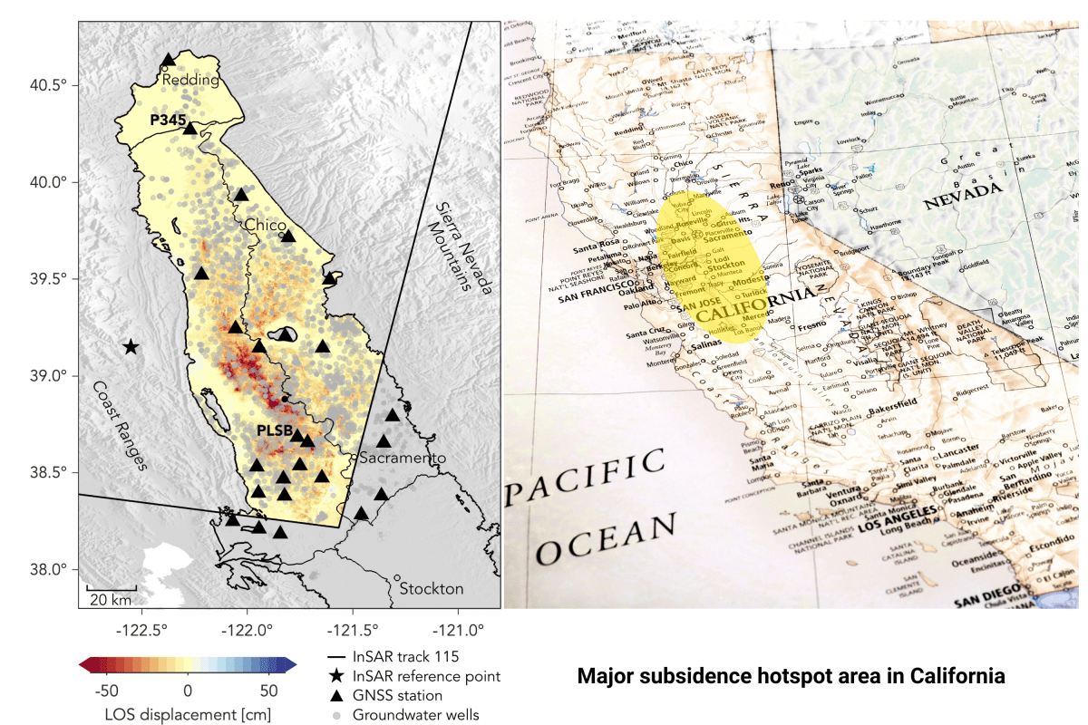 Map Shows Where California Is Quickly Sinking Amid US Water Crisis