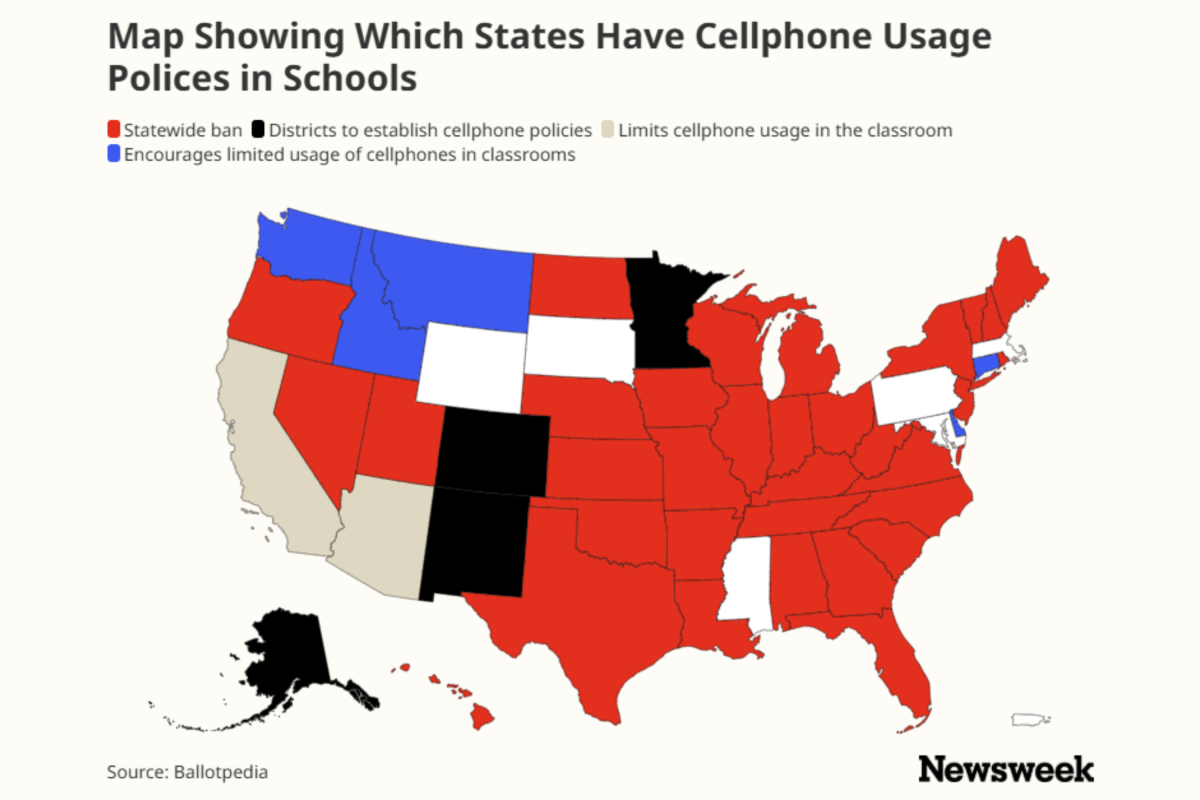 Map Shows States Cracking Down on Student Cellphone Use in Schools