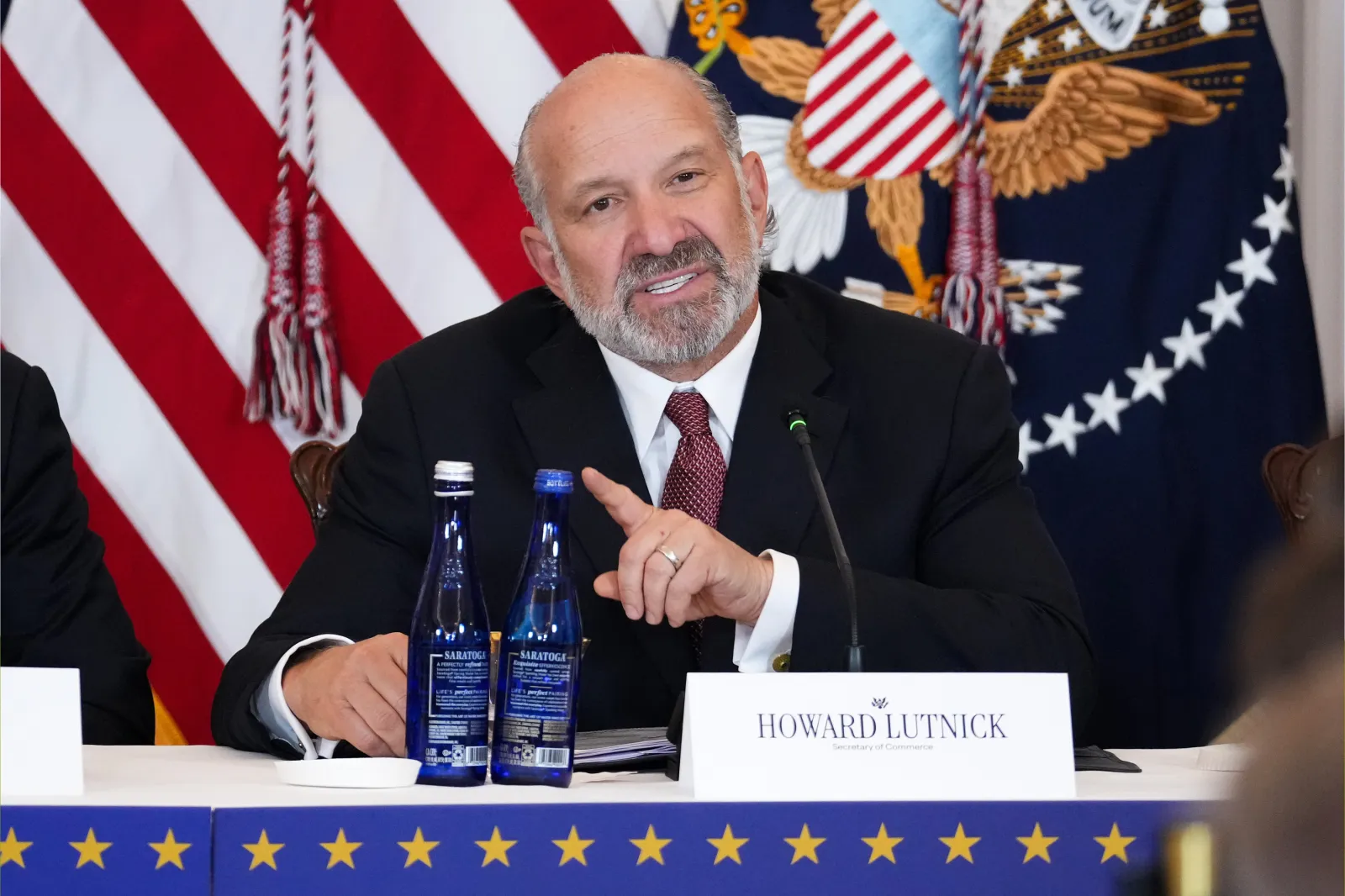 U.S. Commerce Secretary Howard Lutnick speaks at the U.S. Department of State on August 07, 2026 in Washington, DC.