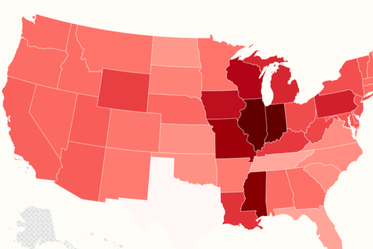 Map Reveals US' Surprising 2026 Tornado Hotspots: How Each State Compares