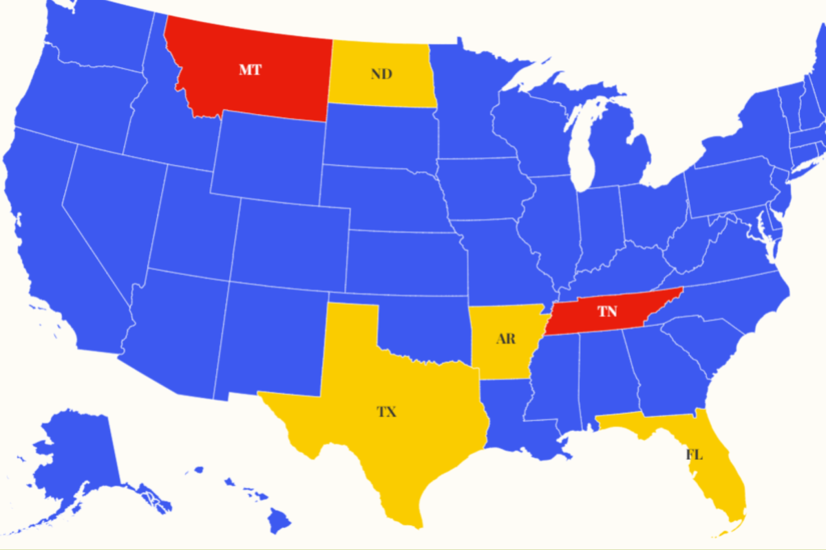 Map Shows States Restricting Drag Shows for Children