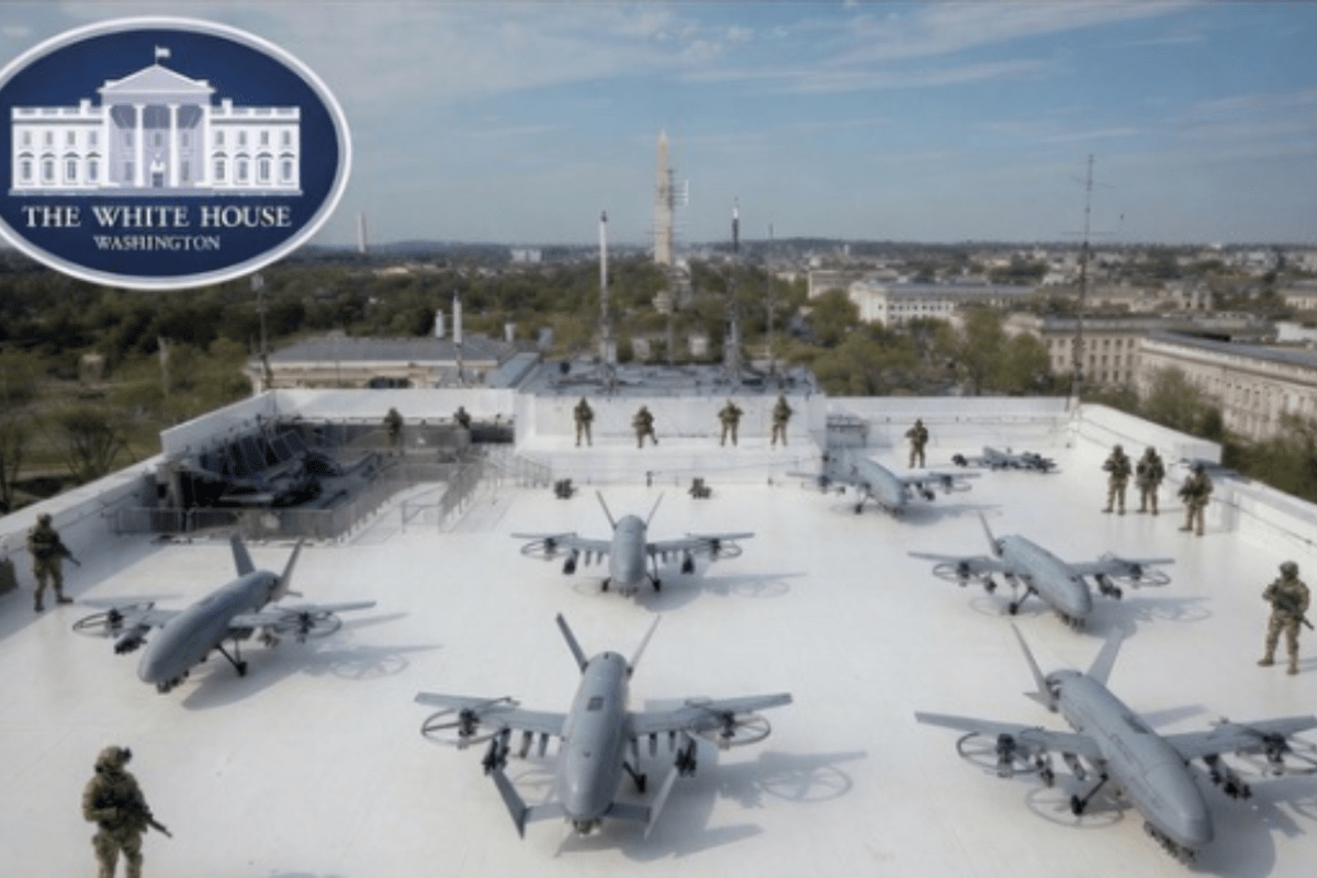 Trump Reveals White House Ballroom Drone Port Image With Trucks On The Roof