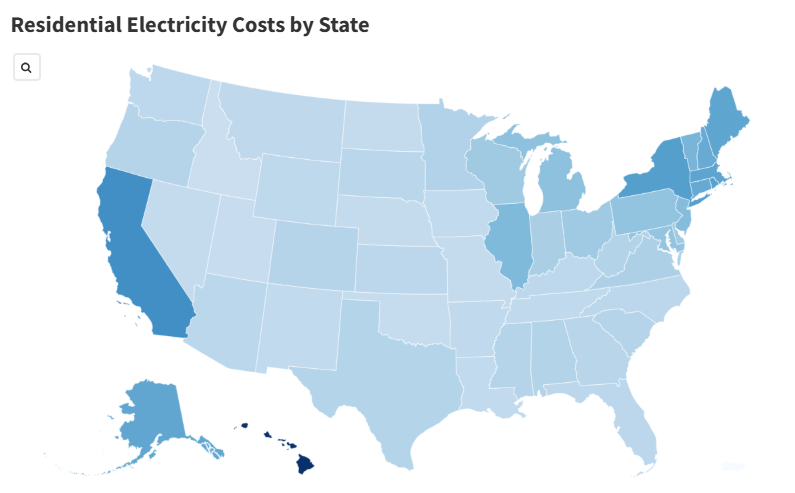 Map Shows Electricity Costs in Every State as AI Data Centers Surge Prices