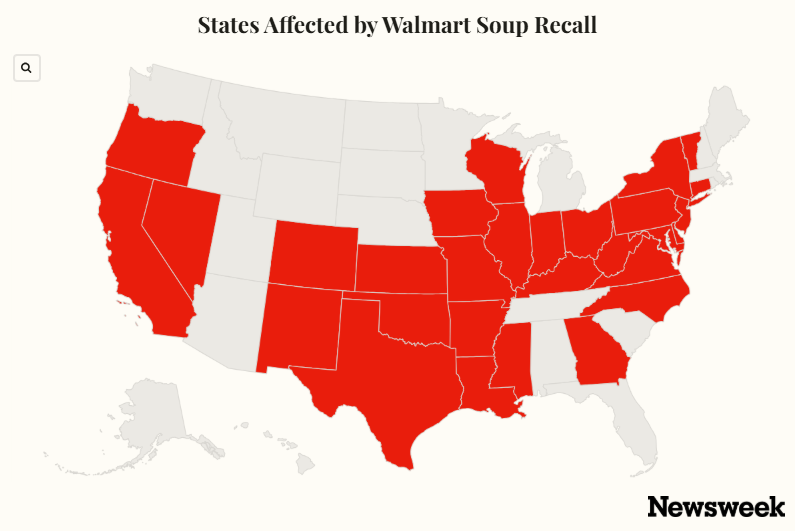 Walmart Soup Recall Amid Listeria Infection Concern: Map Shows 29 States